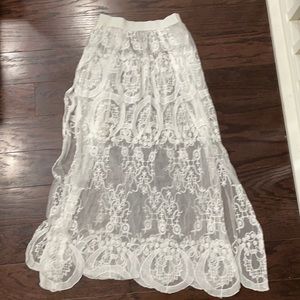 White Lace Cover-up Skirt